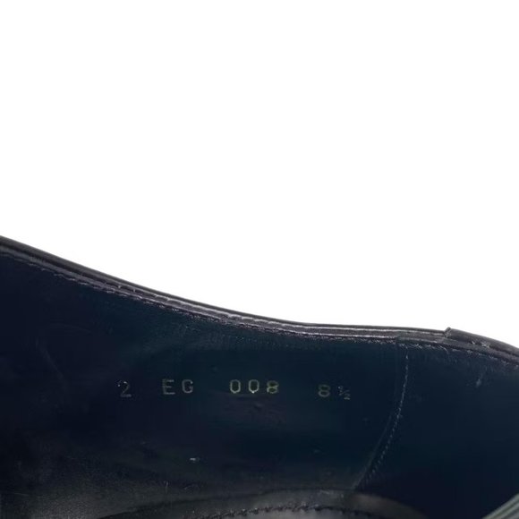 PRADA Designer Black Leather Wing Tip Dress Shoes Made in Italy Men's 8.5 - Picture 5 of 5